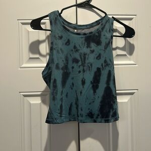 90 degrees athletic cropped tank teal and black